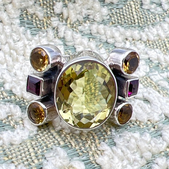 🌟NICKY BUTLER 925 Sterling Silver Lemon Quartz Gemstone Oval Ring Size 7 NEW - Picture 7 of 9